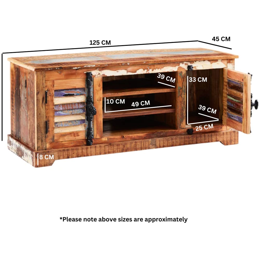 Brooklyn Camea 2 Door 3 Shelf Wooden TV Cabinet Image 6