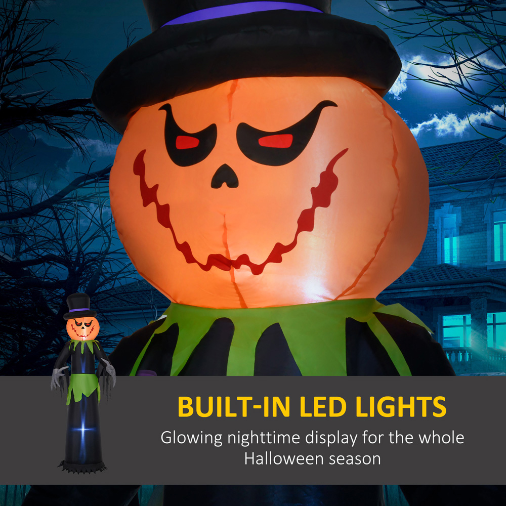 Outsunny Pumpkin Ghost Inflatable Halloween Decoration 8ft Image 5