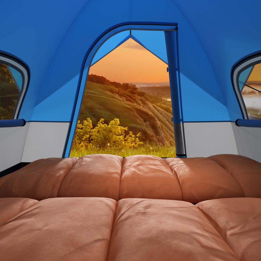 Costway Blue 3 Seater Outdoor Camping Tent with Removable Floor Image 5