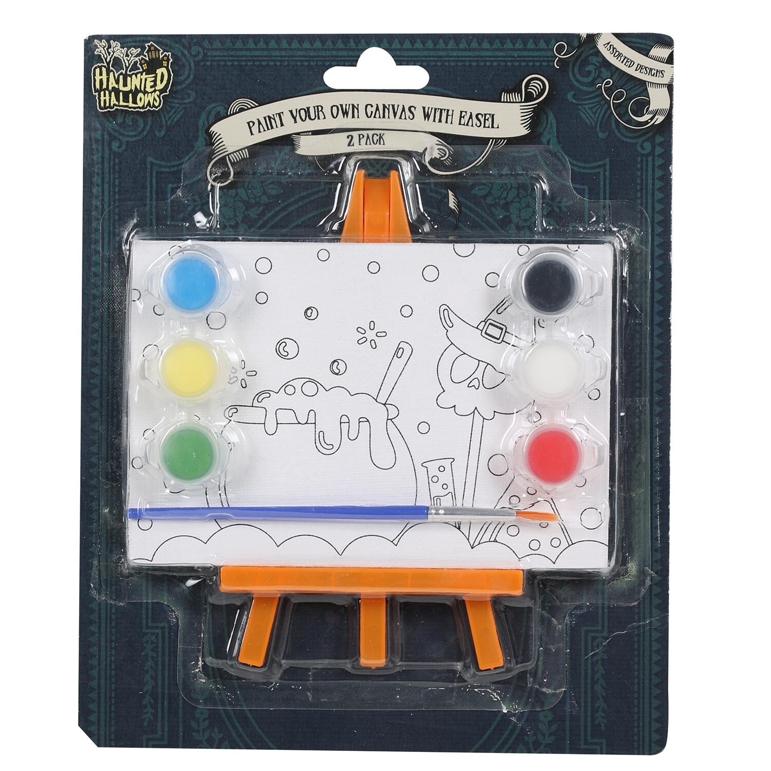 Pack of 2 Paint Your Own Canvas with Easel Image 1