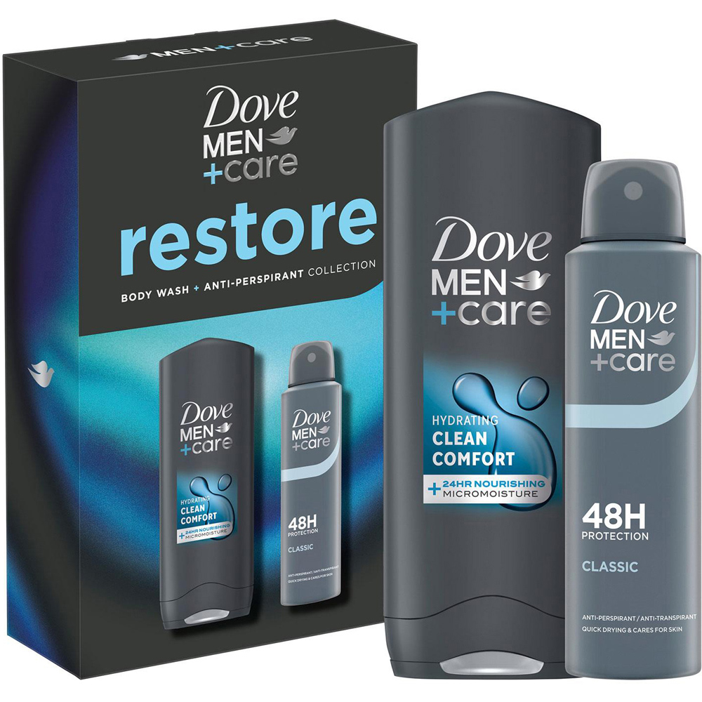 Dove Men+Care Restore Comfort Bodywash and Deodorant Gift Set 3 Pack Image 3