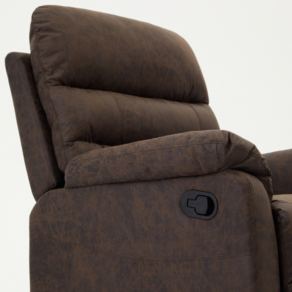 Home Detail Maxwell Brown Air Leather Manual Recliner Armchair Image 7