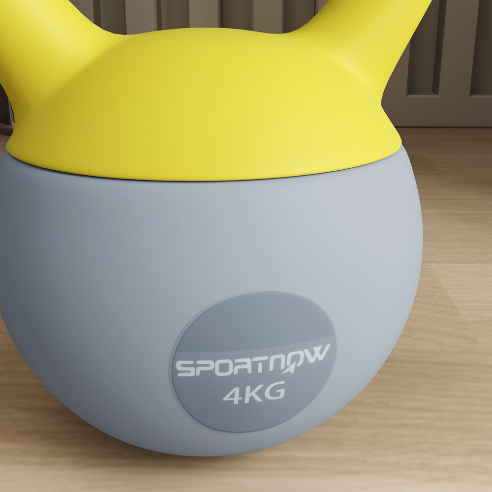 SPORTNOW Yellow and Grey Kettlebell 4kg Image 5