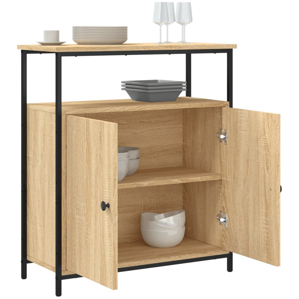 vidaXL 2 Door Single Shelf Sonoma Oak Sideboard Image 4