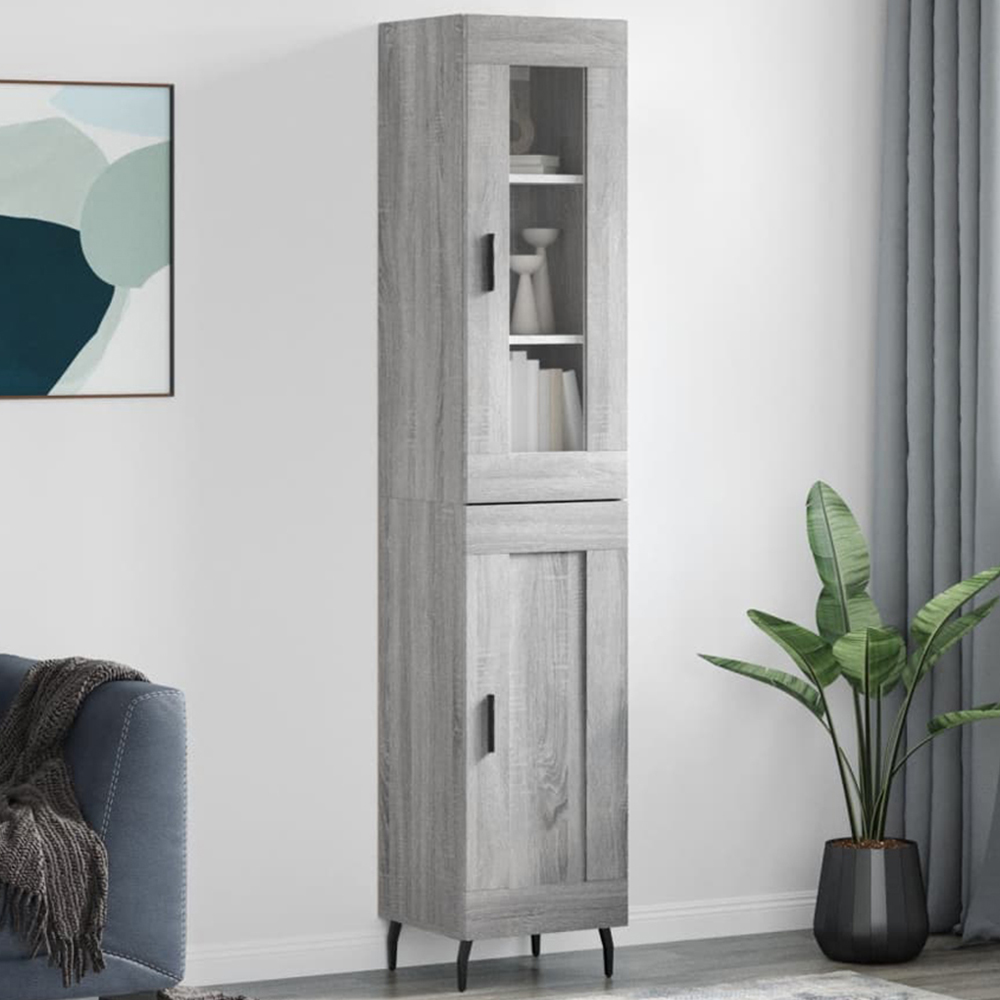 vidaXL 2 Door Grey Sonoma Highboard Image