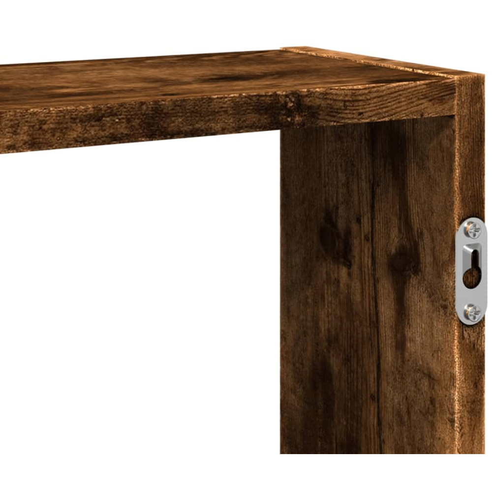 vidaXL 5 Shelf Smoked Oak Floating Wall Shelf Image 7
