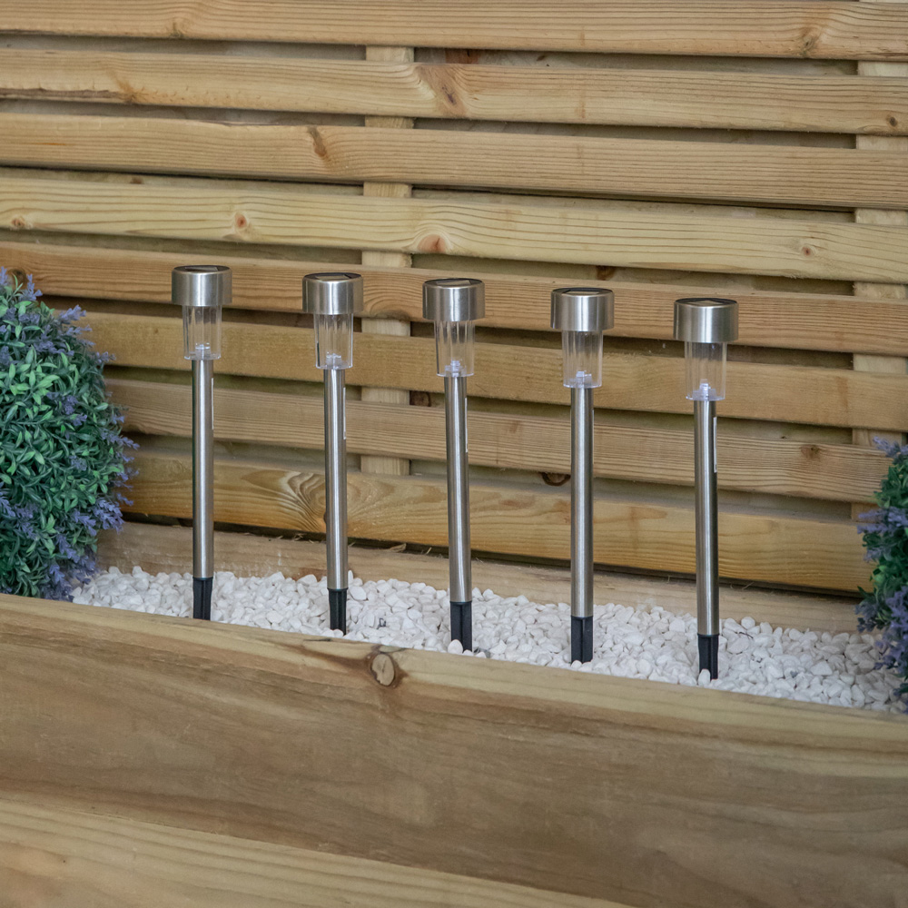 Samuel Alexander Stainless Steel Solar LED Path Light Set of 5 Image 5
