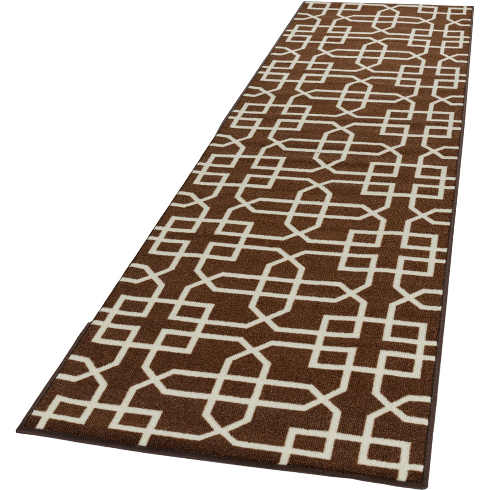 Smart Living Siam Brown and Cream Gel Back Non-Slip Mat 80 x 150cm Image 1