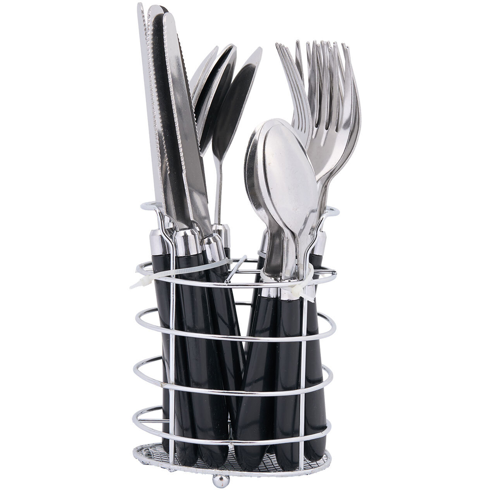 Essentials 16 Piece Cutlery Set with Caddy Chrome Image 4