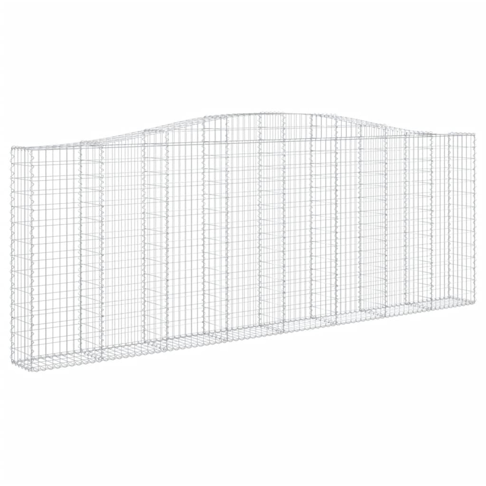 vidaXL Silver Galvanised Iron Arched Gabion Basket 400 x 30 x 140/160cm 10 Pack Image 1