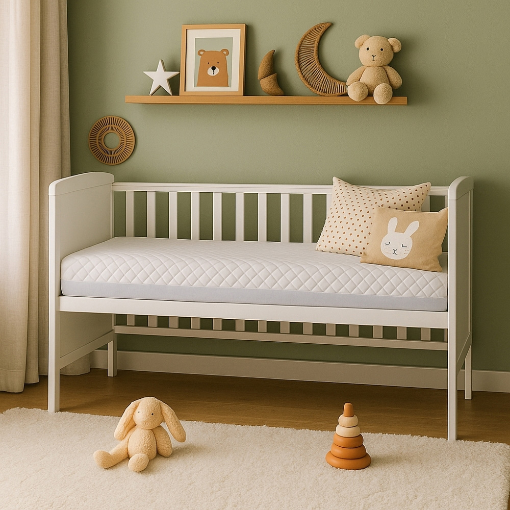 MHG Textiles White Breathable Firm Support Baby Cot Bed Mattress 140 x 70 x 13.5cm Image 2