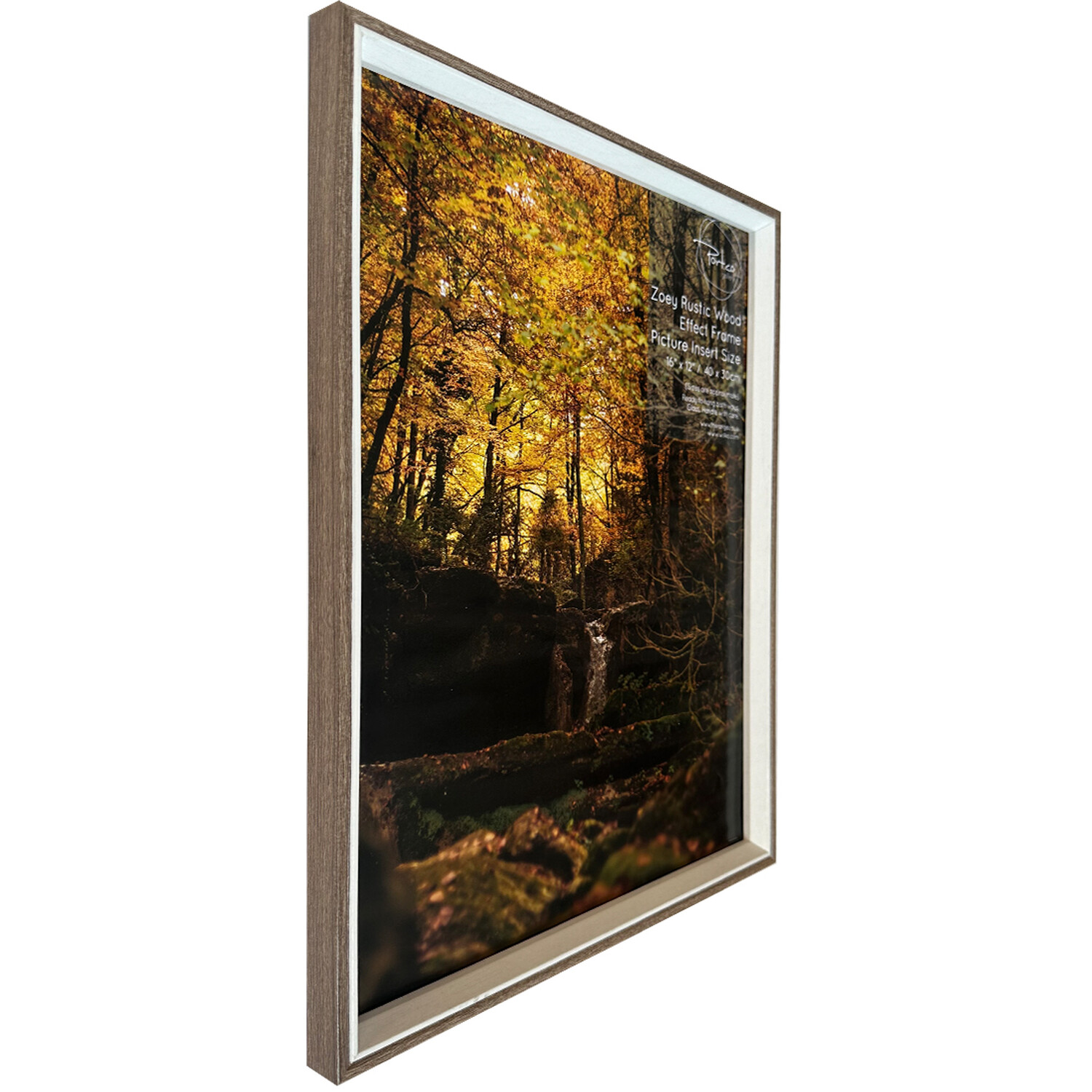 Zoey Rustic Wood Effect Frame - Brown / 16x12in Image 2