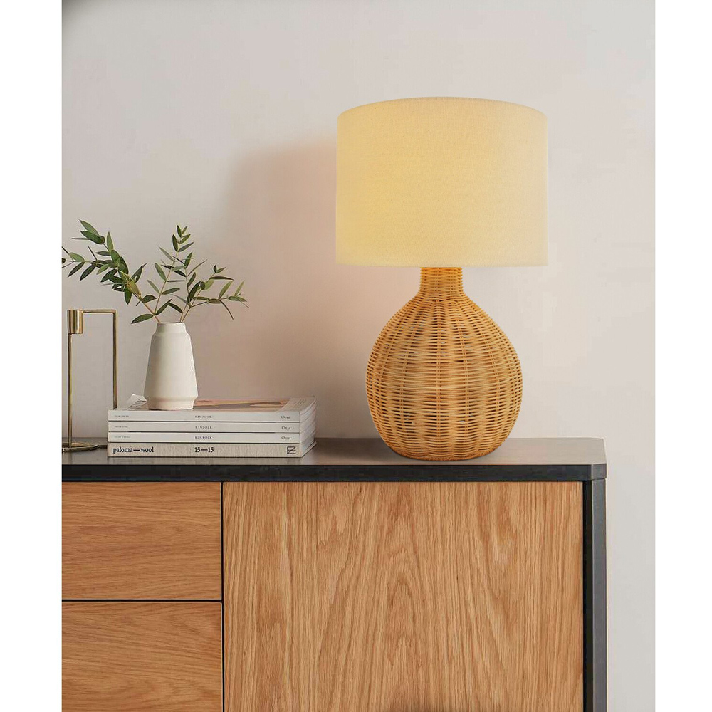 Corsica Brown Rattan Table Lamp Image 2