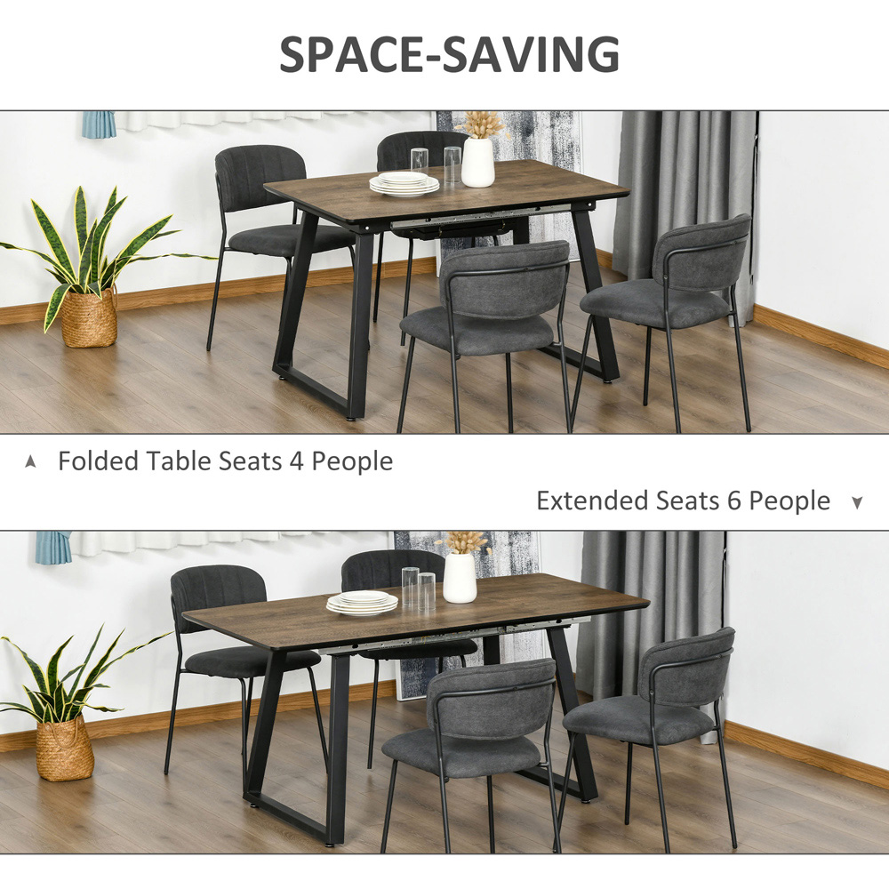 Portland 6 Seater Extendable Dining Table Brown Image 7