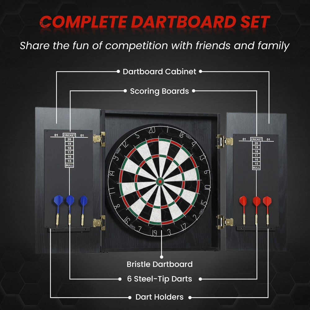 SPORTNOW 6 Dart Bristle Dartboard Set with Cabinet Image 8