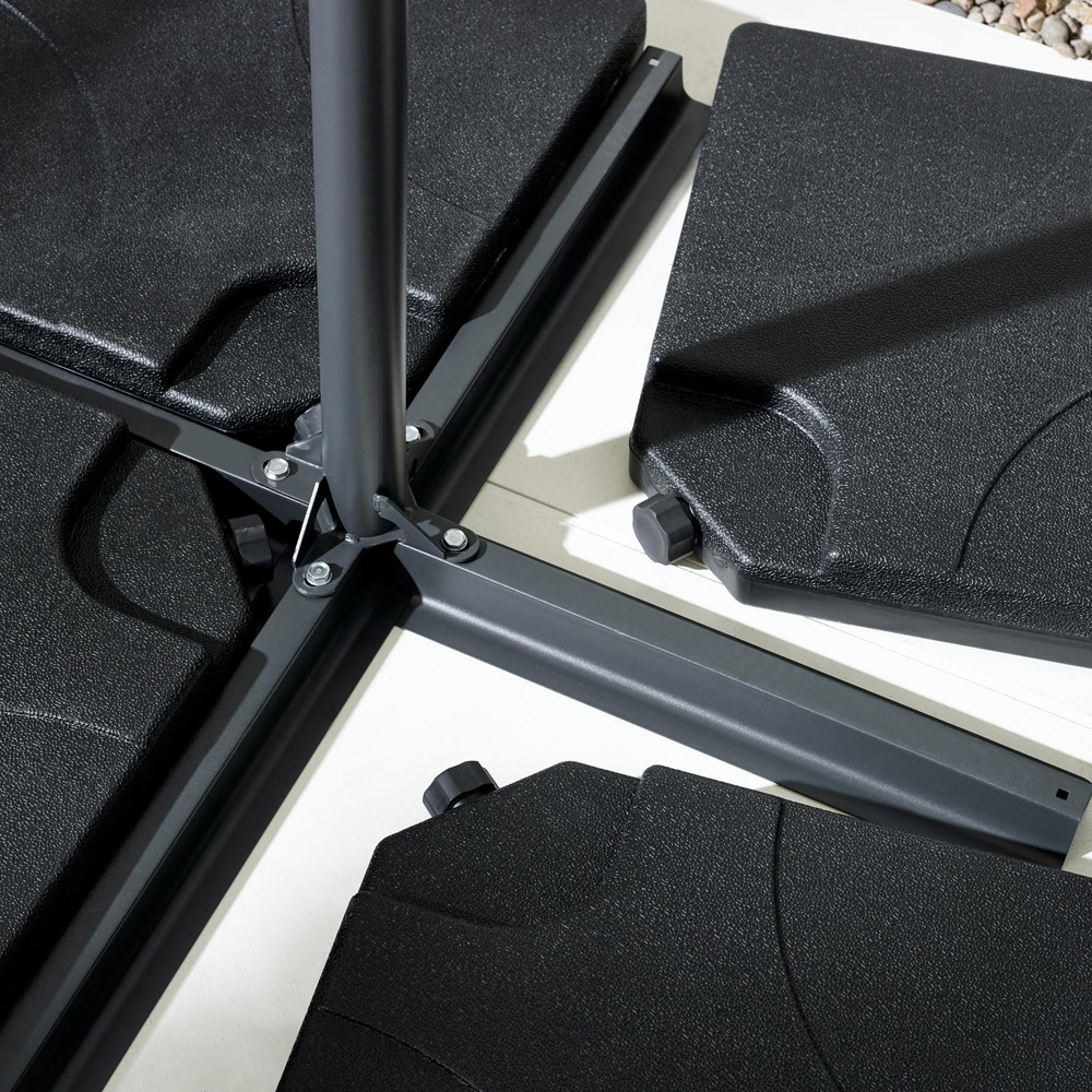 Furniturebox Gretna Cream Square Outdoor Cantilever Parasol and Base Image 4