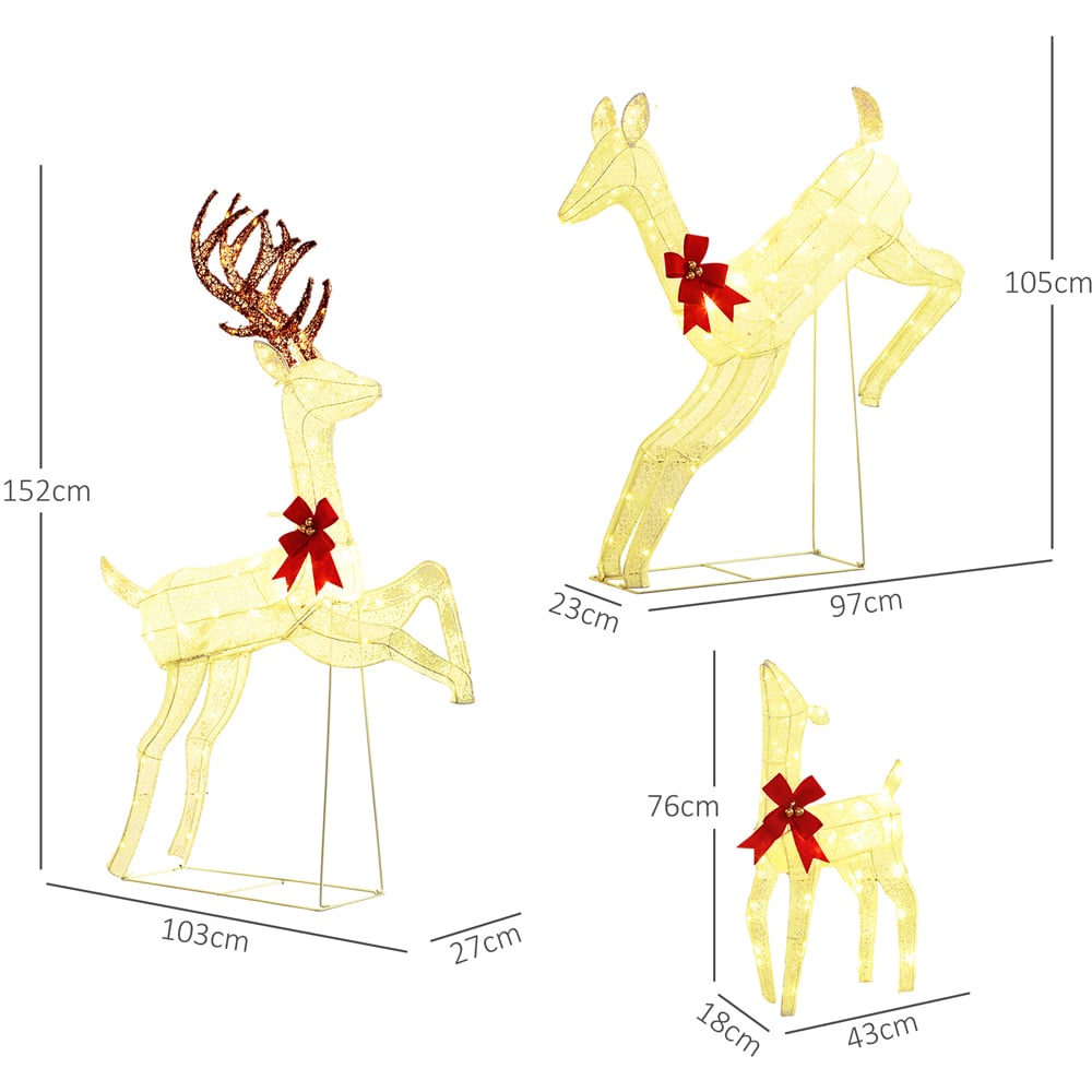 Everglow Light Up Reindeer Family Christmas Decoration 3 Piece Image 7