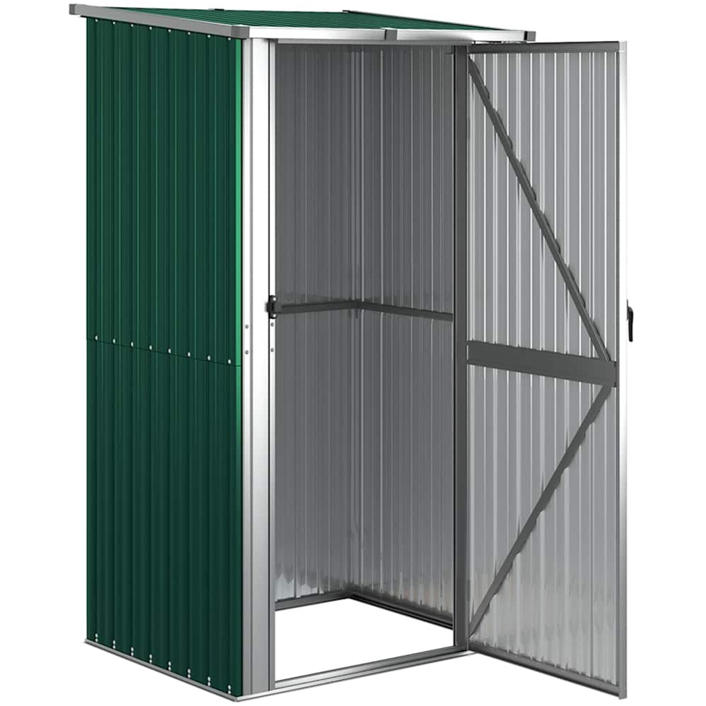 vidaXL 3.9 x 5.9ft Green Galvanised Steel Pent Garden Shed Image 3