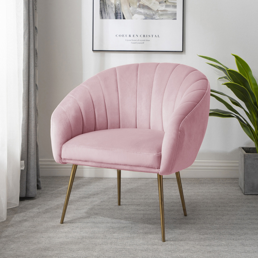 Artemis Home Helena Pink Velvet Accent Chair Image 3
