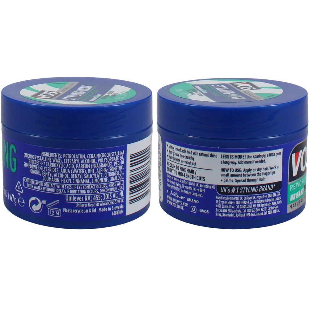 Vo5 Natural Shine Groomed Styling Wax Image 4