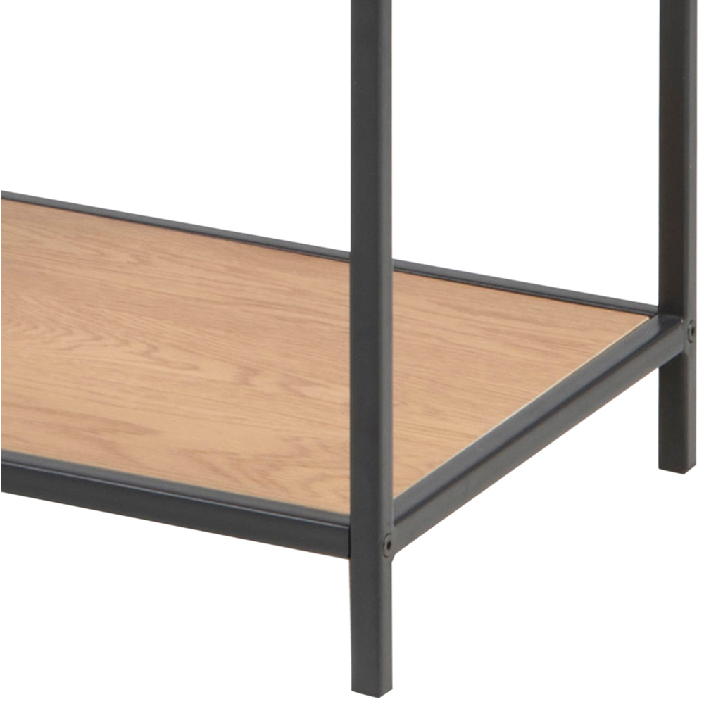 Florence Seaford 3 Shelf Oak and Black Metal Asymmetrical Bookcase Image 5