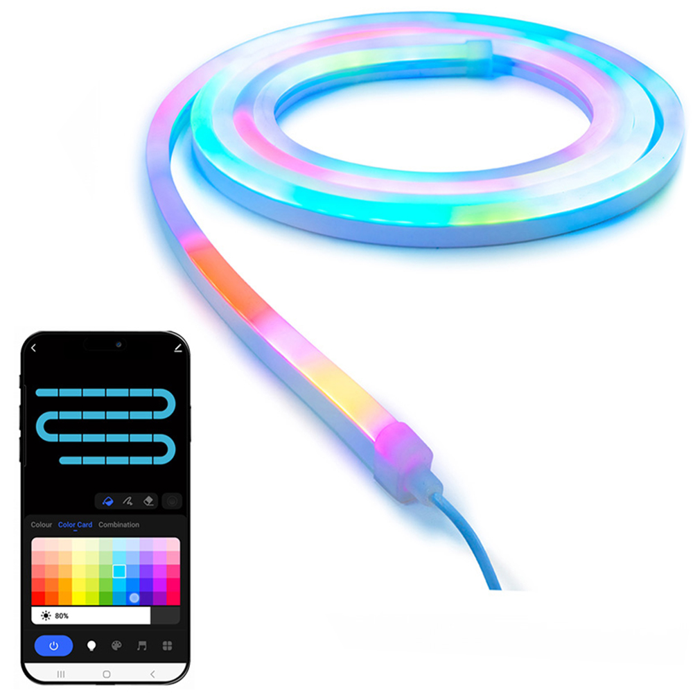 ValueLights Smart App-Control Music Sync Wall Gaming Neon Rope Light Kit 3m Image 1