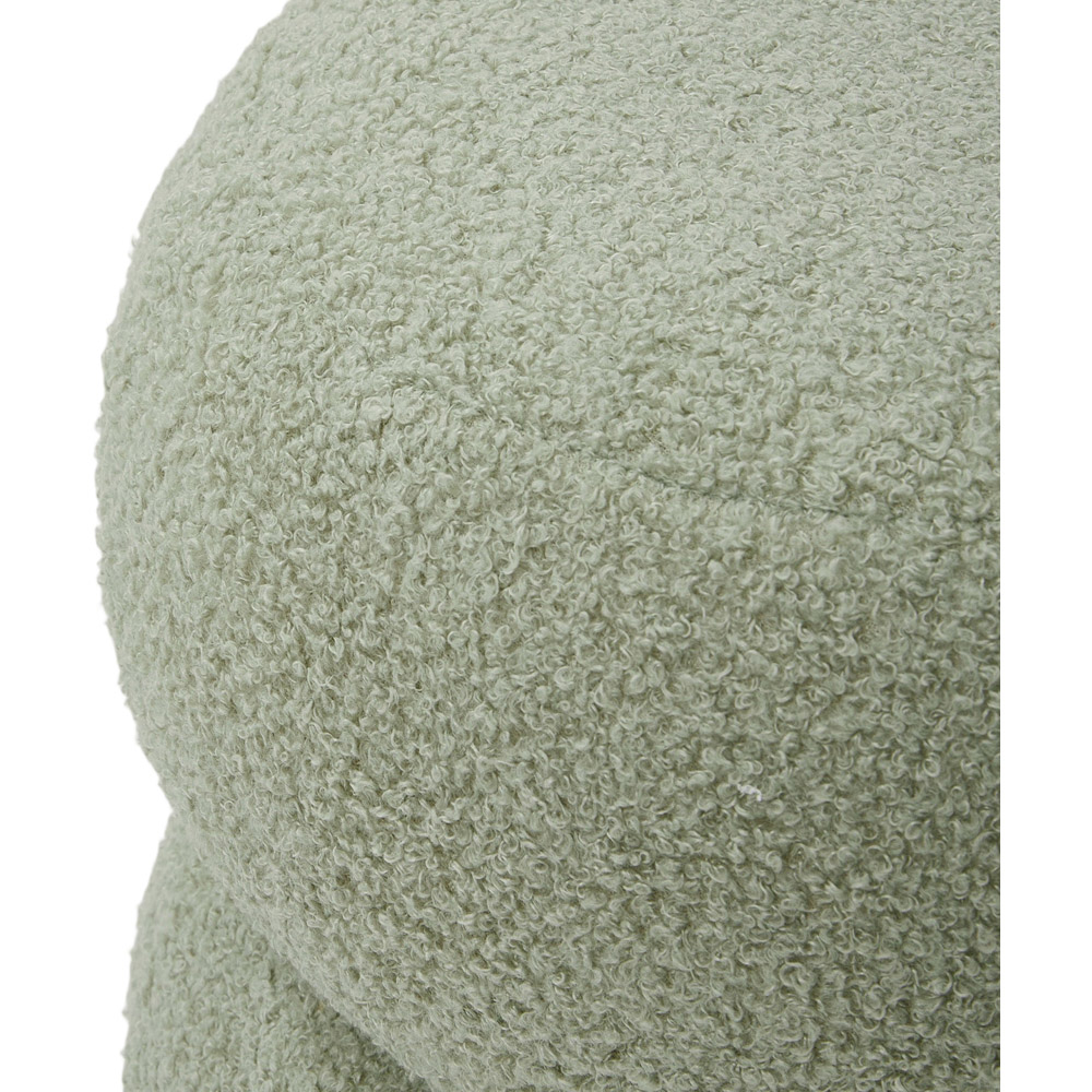 Living and Home Green Teddy Fleece Double Layer Round Footstool Image 4