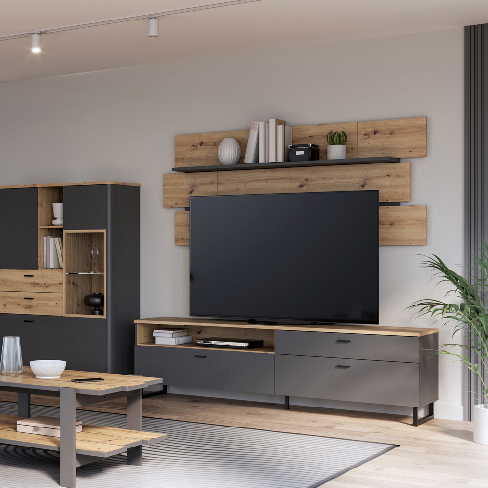 Florence Klara Oak and Grey Wall Shelf Image 4