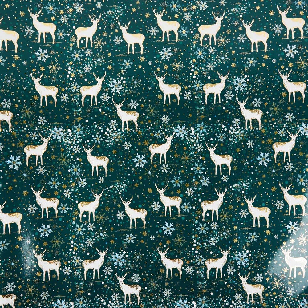 Festive Emerald Stag Wrap - Emerald Image 2