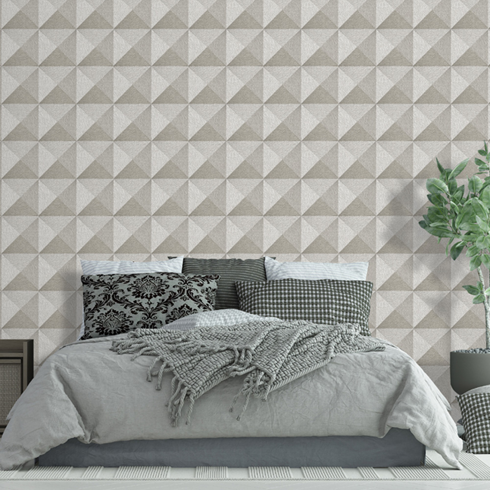Design ID Weaved Cube Taupe Wallpaper Image 4
