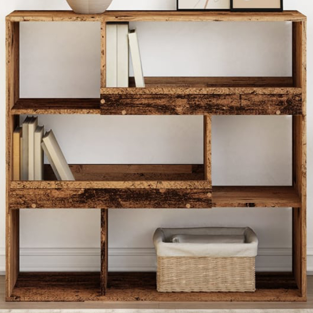 vidaXL 6 Shelf Old Wood Bookcase Image 1