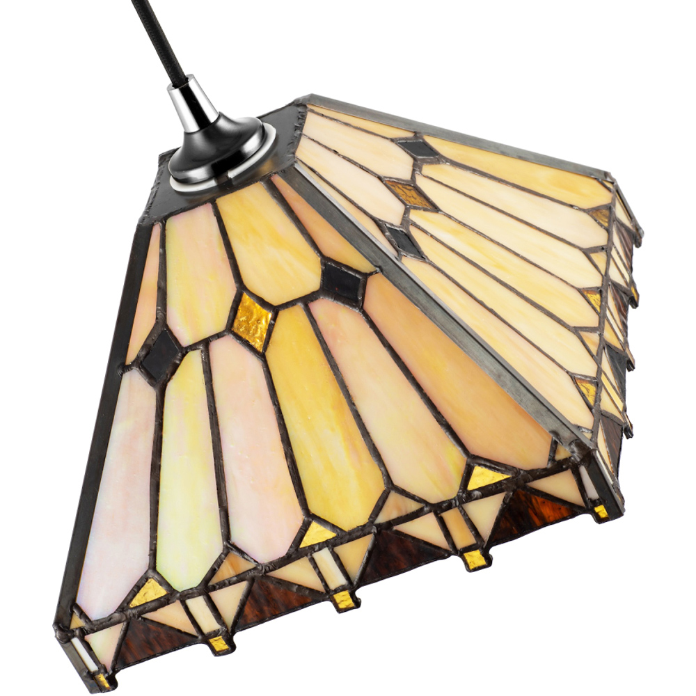 Happy Homewares Art Deco Amber Tiffany Pendant Shade Image 5