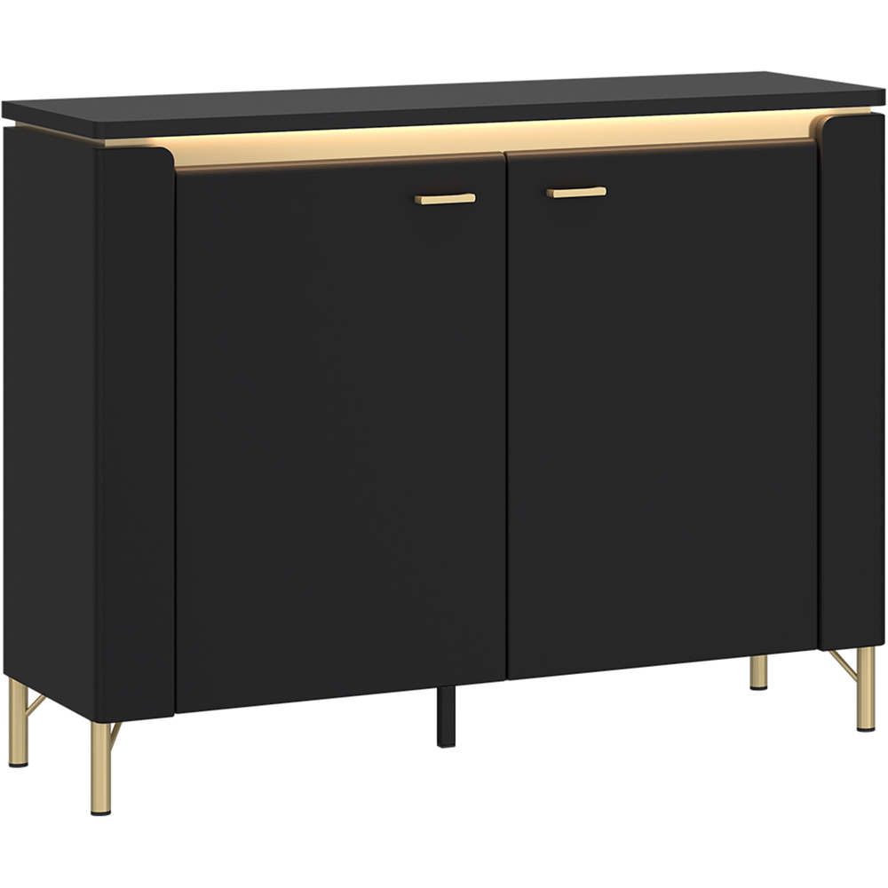 Furniture To Go Genoa 2 Door Black Sideboard Image 2