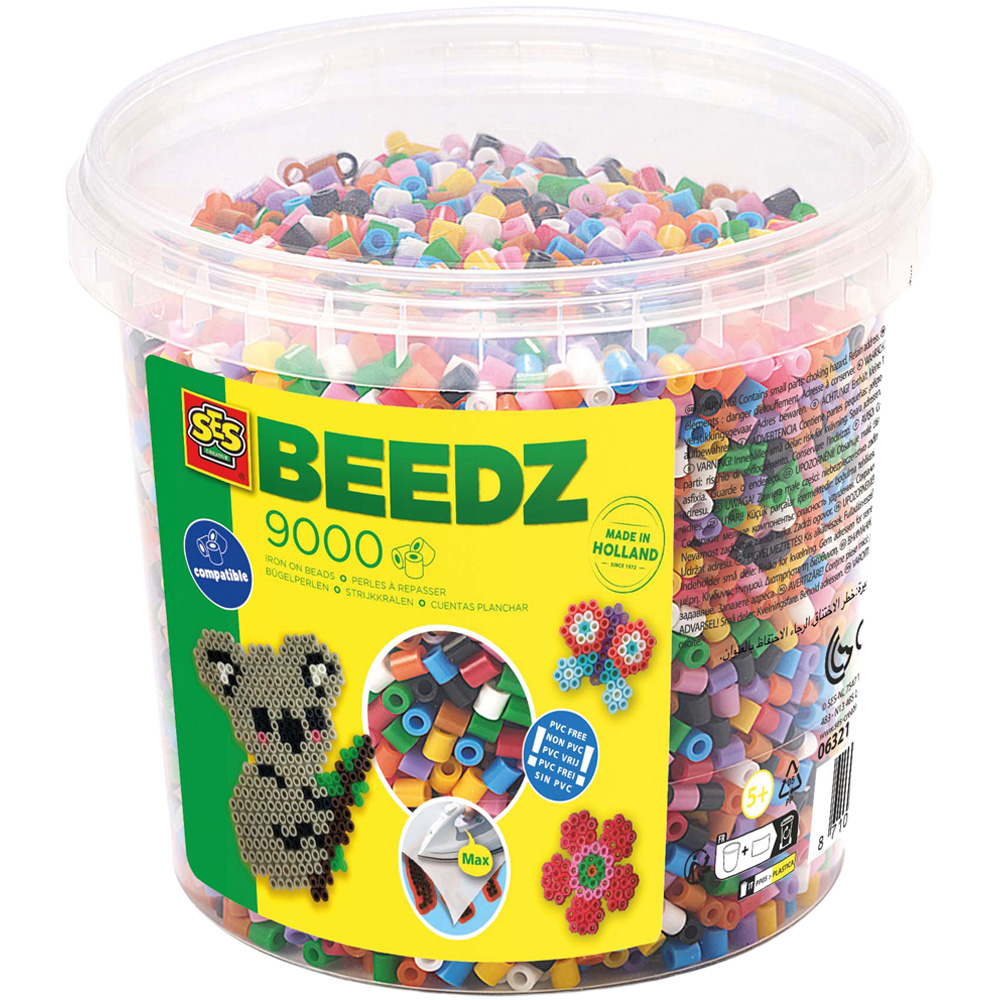 SES Creative Beedz Colour Mix Iron On Bead 9000 Piece Image 1