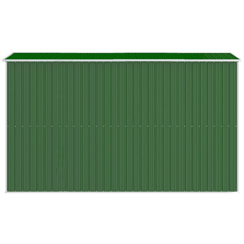 vidaXL 6.3 x 11.7ft Green Galvanised Steel Apex Garden Shed Image 2