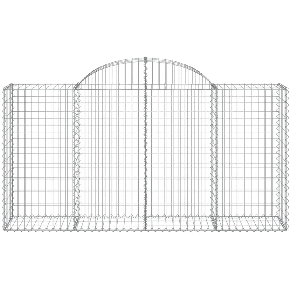 vidaXL Silver Galvanised Iron Arched Gabion Basket 200 x 50 x 100/120cm 7 Pack Image 2