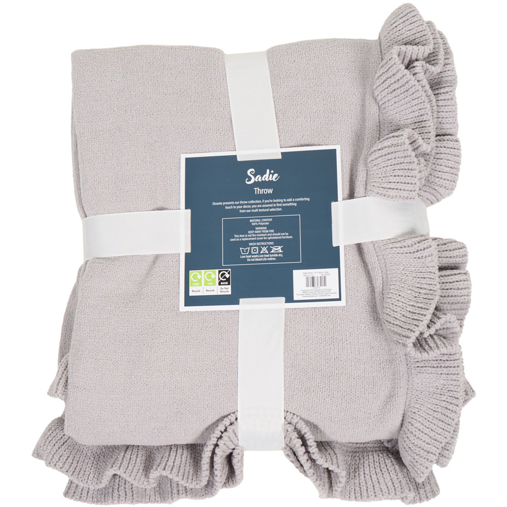 Sadie Ruffle Edge Throw Grey Image 2