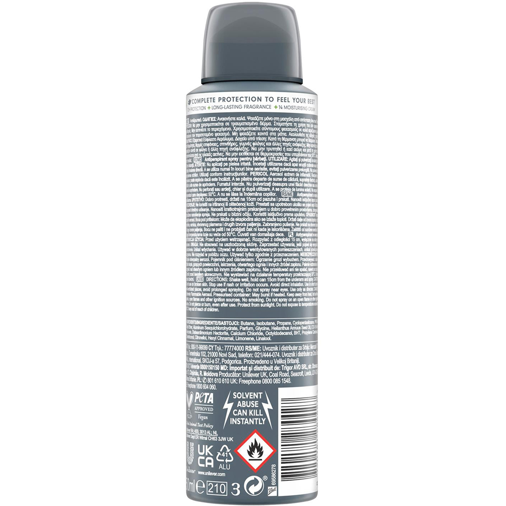 Dove Men+Care Advanced Extra Fresh Anti-Perspirant Deodorant Aerosol 150ml 6 Pack Image 3