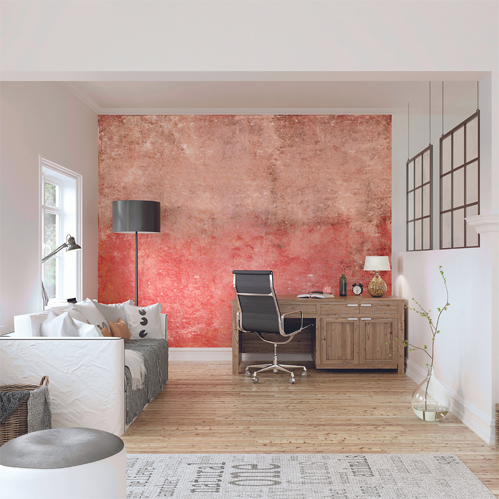 Origin Murals Grunge Distressed Effect Red Wall Mural Image 3