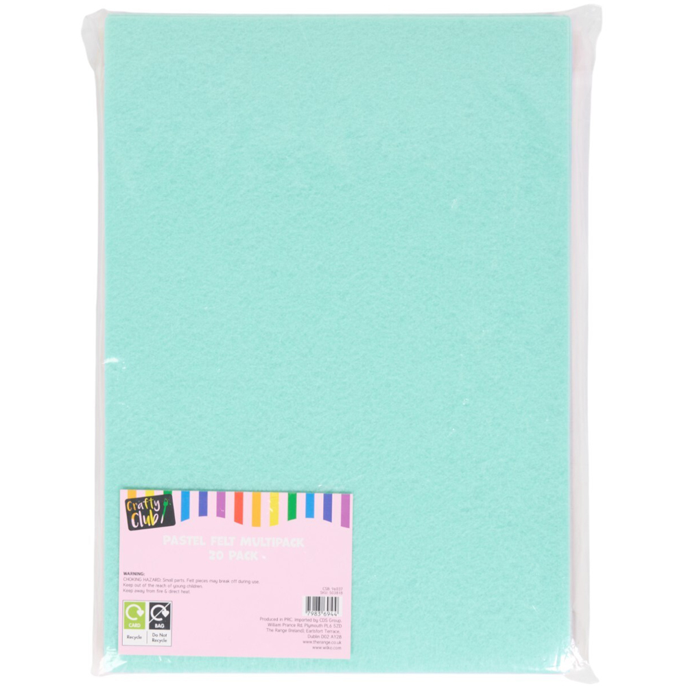 Pack of 20 Pastel Felt Sheets Image 2