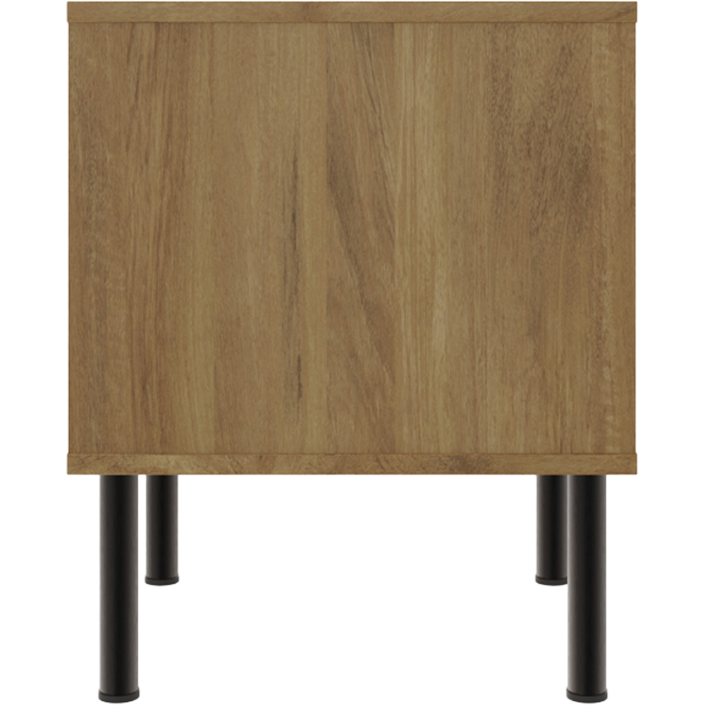 GFW Nervata Single Drawer Single Shelf Oak Lamp Table Image 5