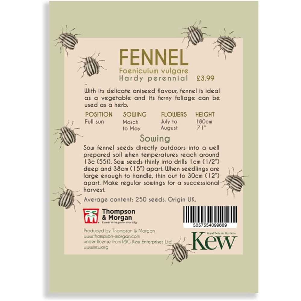 Thompson & Morgan Fennel Promo New Kew Range 250 Seeds Packet Image 3