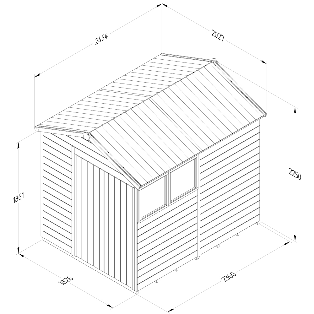 Forest Garden Timberdale 6 x 8ft Single Opening Apex Shed Image 9