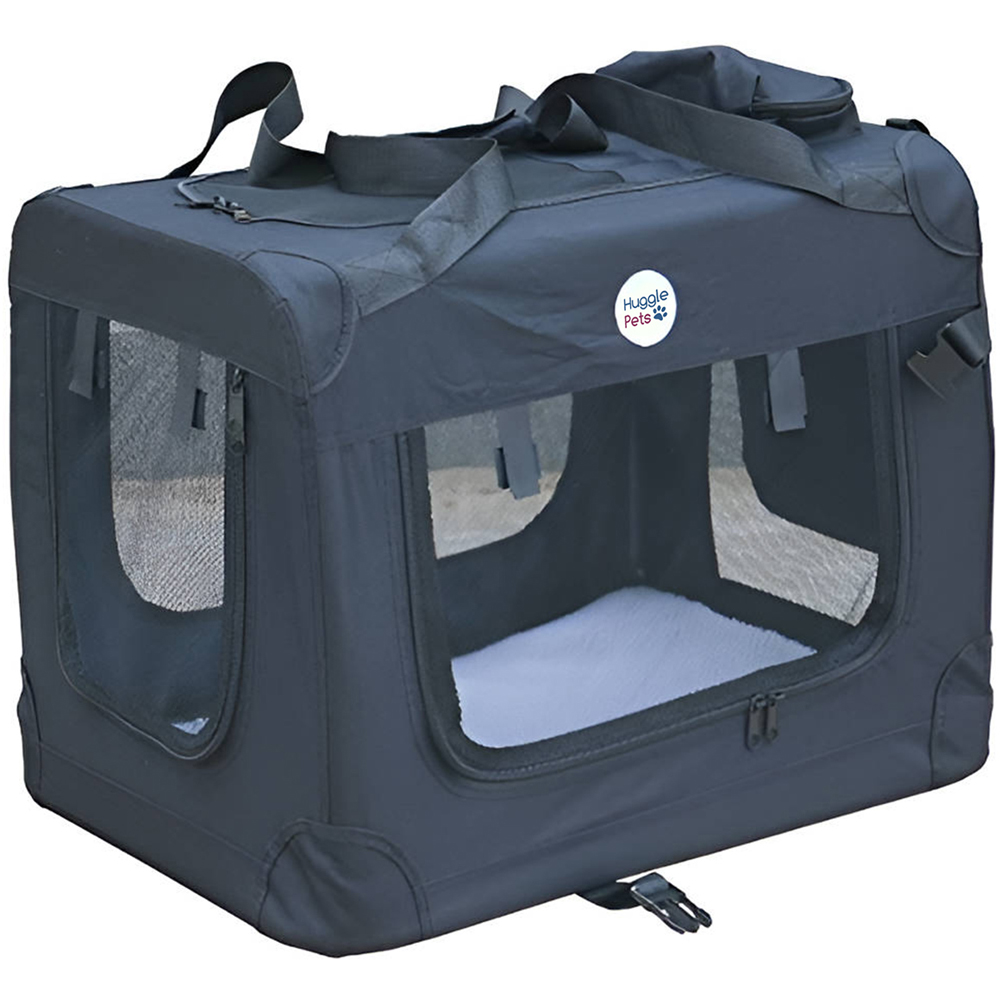 HugglePets Large Black Fabric Crate 70cm Image 2