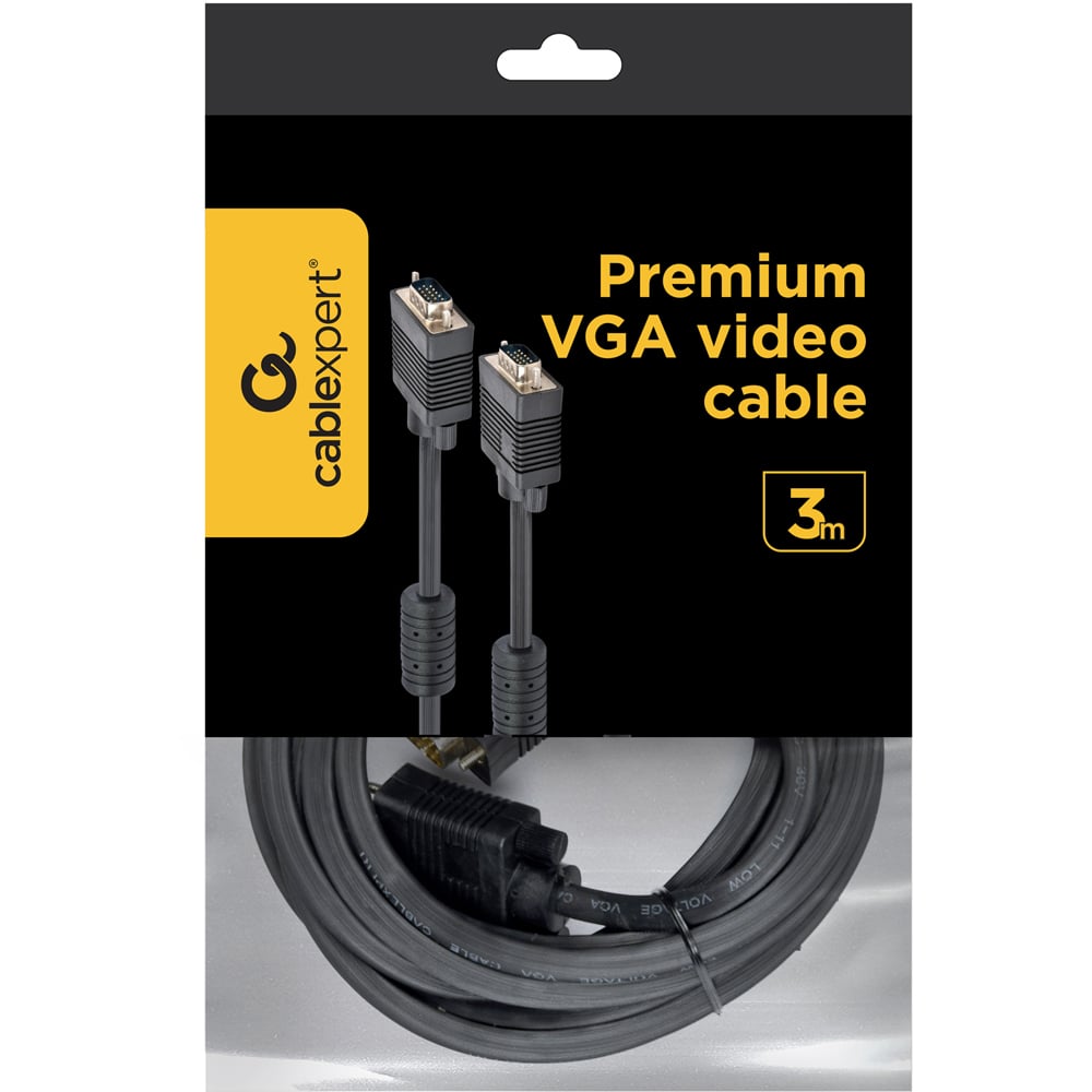 Cablexpert 3m Premium Dual Shielded VGA Cable with Ferrite Cores Image 3