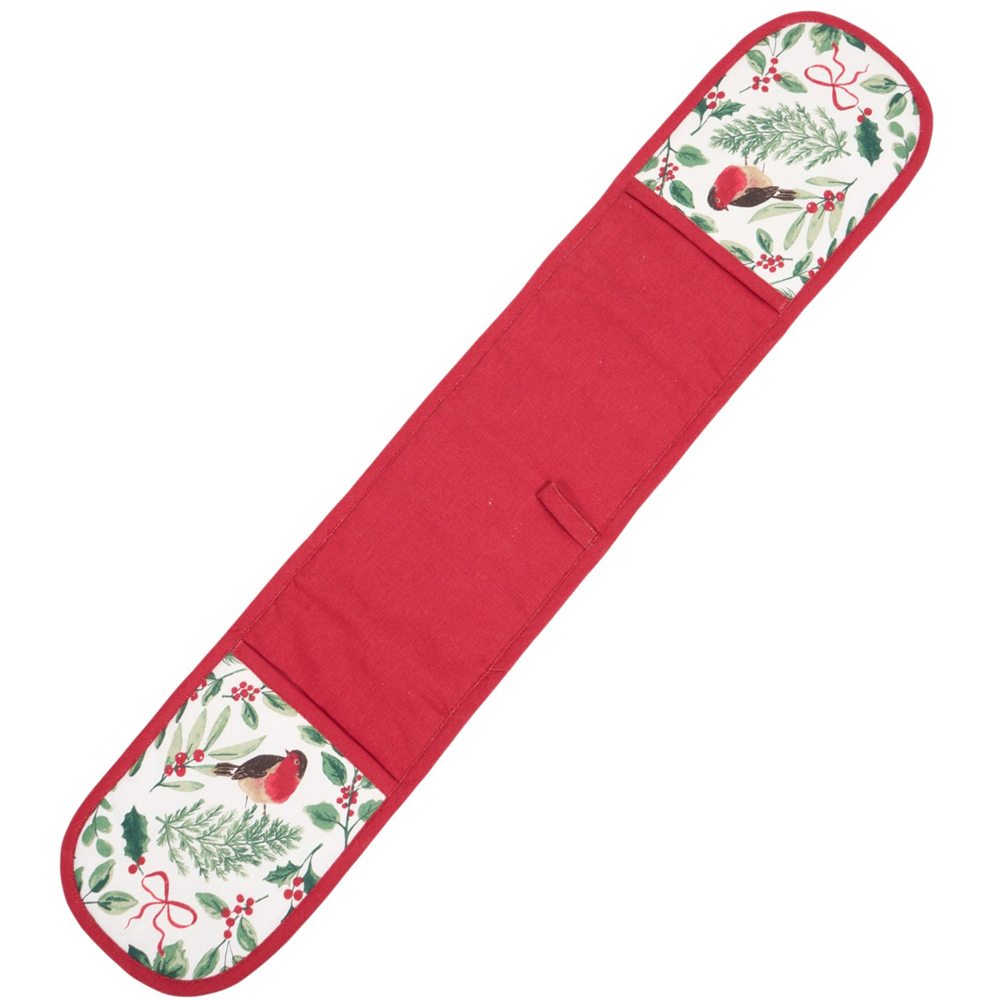 Festive Robin Double Oven Glove Red Image 4