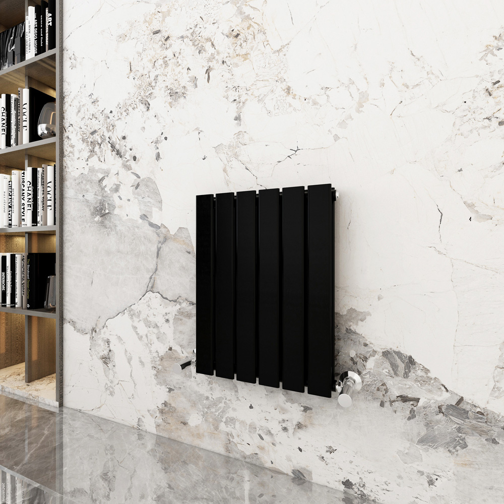 Black 2768 BTU Double Flat Panel Vertical Column Radiator 600 x 408mm Image 2