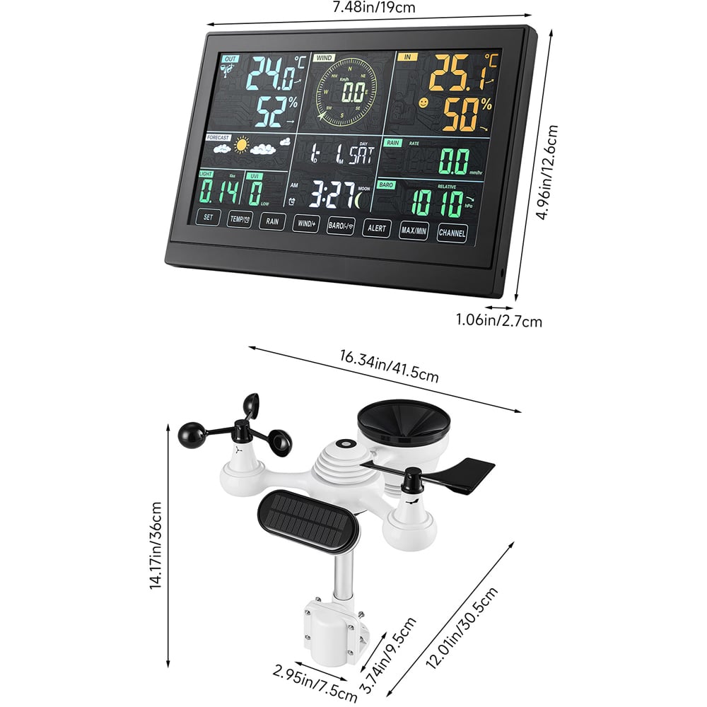 Living and Home Digital Colour Digital Weather Station with 7-in-1 Outdoor Sensor Image 3