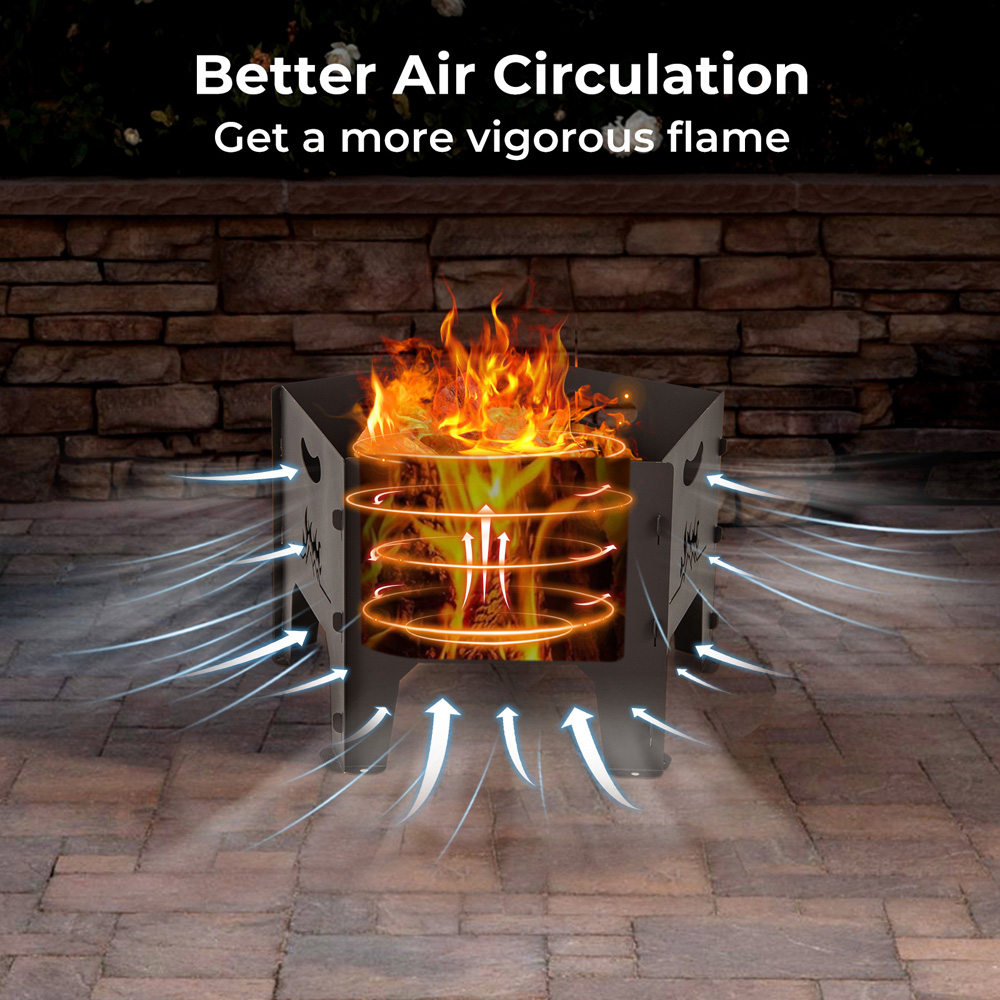 Costway Collapsible Portable Plug Fire Pit with Storage Bag Image 5