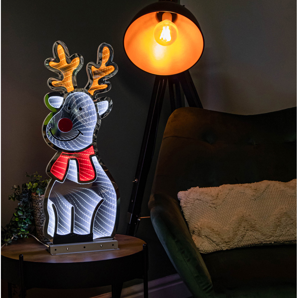 Samuel Alexander Standing Reindeer Infinity Mirror Christmas Decoration 60cm Image 4